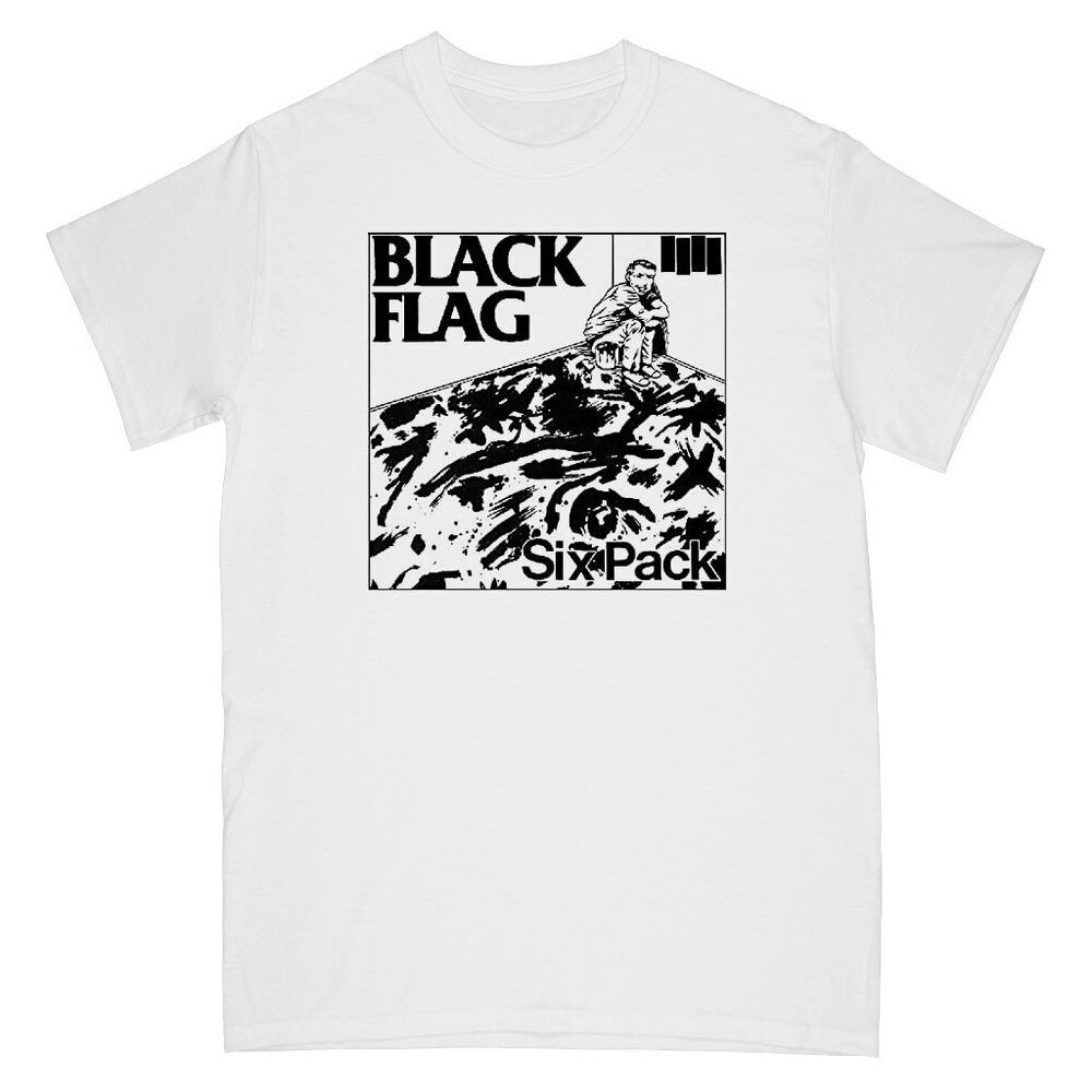 Black Flag Six Pack Punk Band Graphic T-Shirt Music Fan Collector Retro Shirt 05